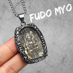 Buddha Glass Pendant Necklace — Stainless Steel