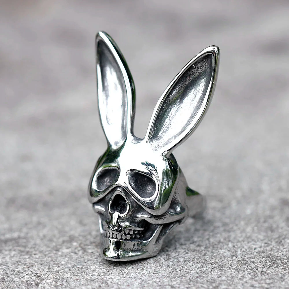 2022 NEW Men's 316L stainless steel rings retro Rabbit Skeleton Gothic ring punk Motorcycl Jewelry Gifts free shipping