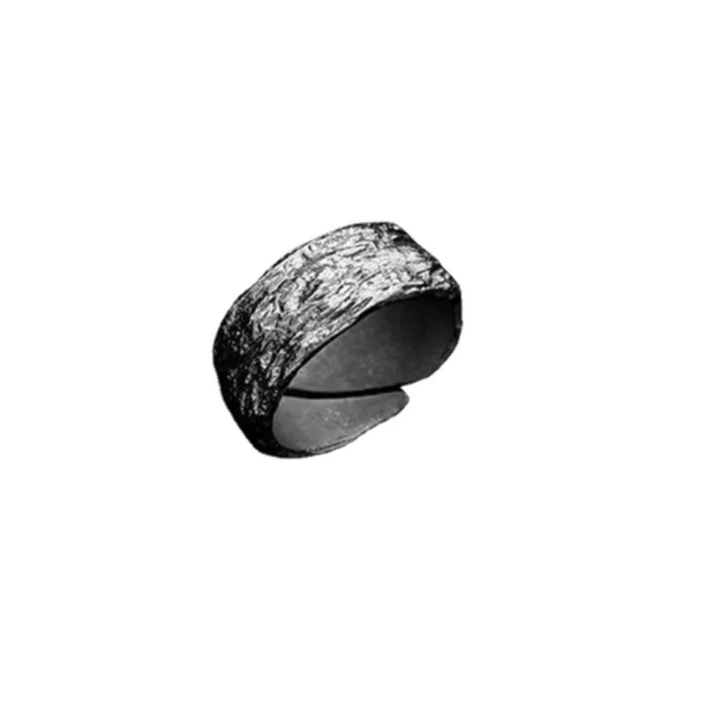 Versatile, Simple and Trendy Men's Summer Fashion Personalized Retro Ring Designer Niche Dark Style Hammer Ring