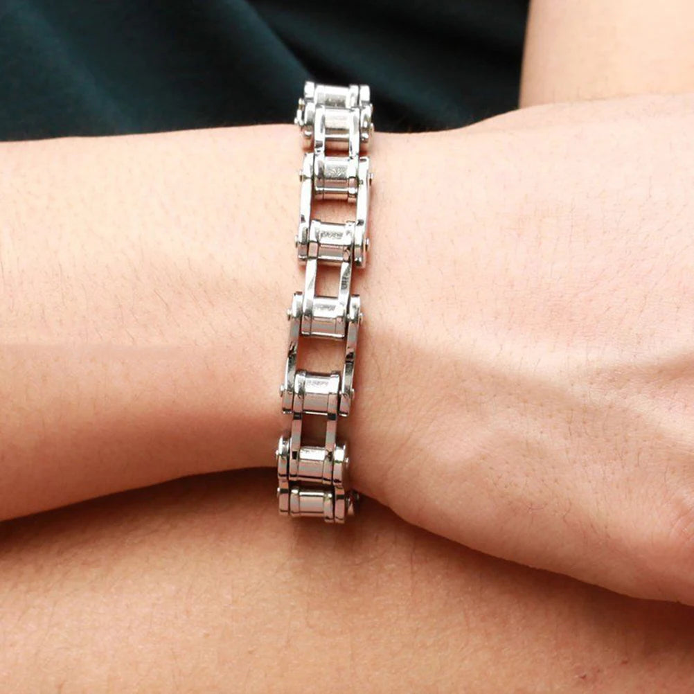 Biker Bicycle Motorcycle Chain Bracelet Bangle Punk Jewelry Retro Men Fashion Titanium Steel Bracelet Gift
