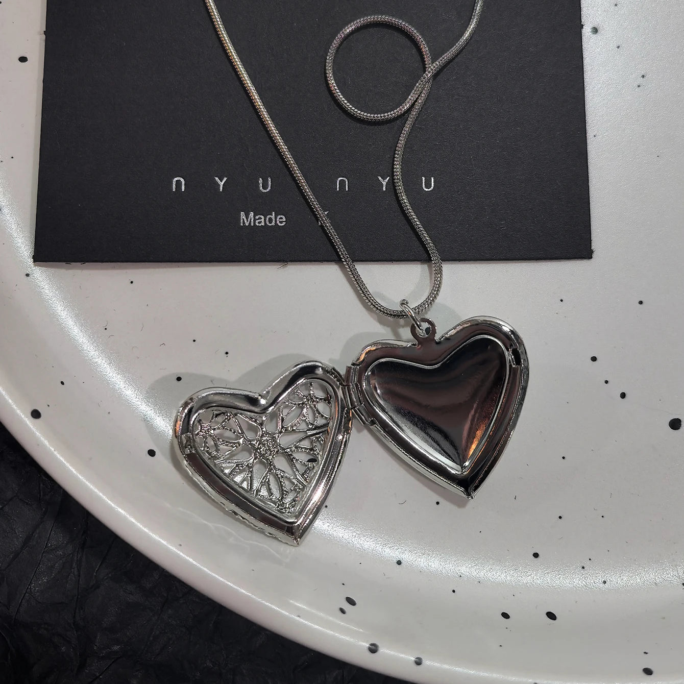Gothic Death Moth Silver Pendant Necklace