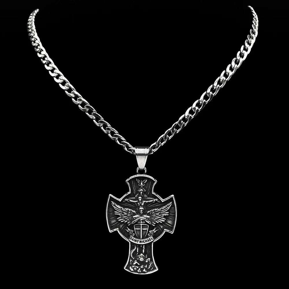 Archangel Michael Wings Pendant — Stainless Steel