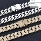 Iced Out Cuban Necklace Stainless Steel 18MM