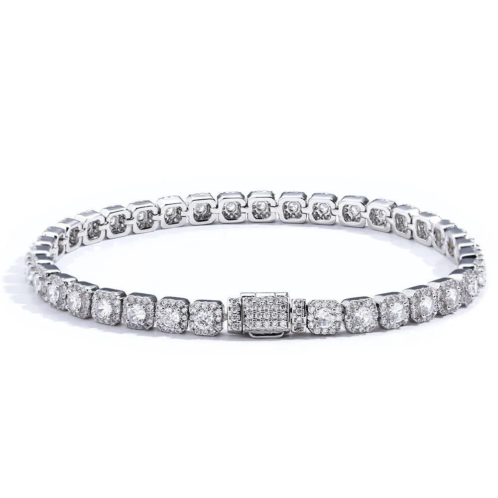 Tennis Chain Necklace Stainless Steel 5MM Cluster