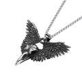 Vintage Punk Raven Skull Pendant Black Stainless Steel Wing Necklace Men Biker Unique Animal Amulet Jewelry Gifts