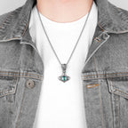 Evil Eye Skull Gothic Punk Men Necklaces Pendants Chain for Boyfriend Male Stainless Steel Jewelry Creativity Gift