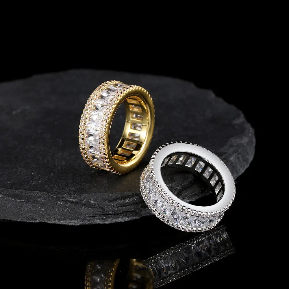 Iced Out Ring Stainless Steel 8MM CZ