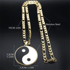 Yin Yang Pendant Necklace for Men Stainless Steel Gold Color Chinese Taoism Ba Gua Taichi Sign Necklaces Jewelry Gifts