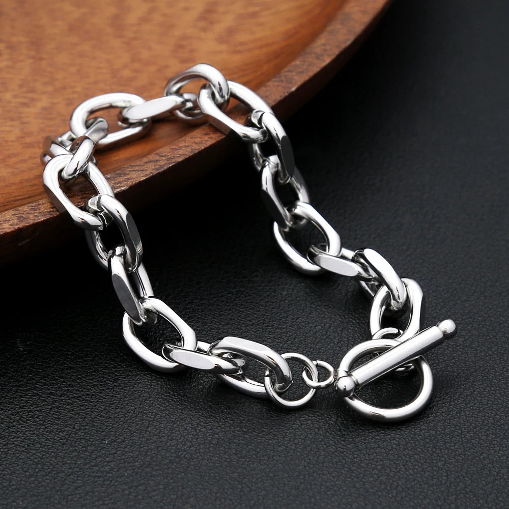 Minimal Silver Bracelet — Stainless Steel