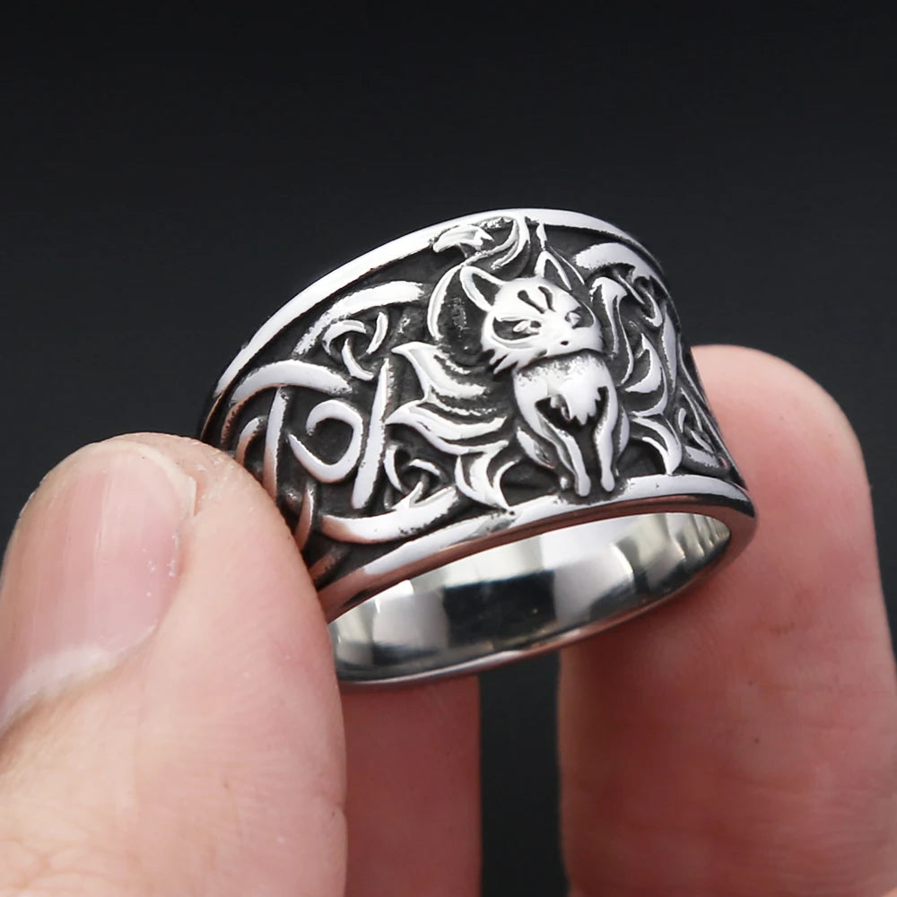 Nine Tailed Fox Ring — Stainless Steel