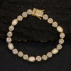 Tennis Chain Necklace Stainless Steel Opal Diamond