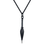 Gold Spear Pendant Necklace Box Chain Statement