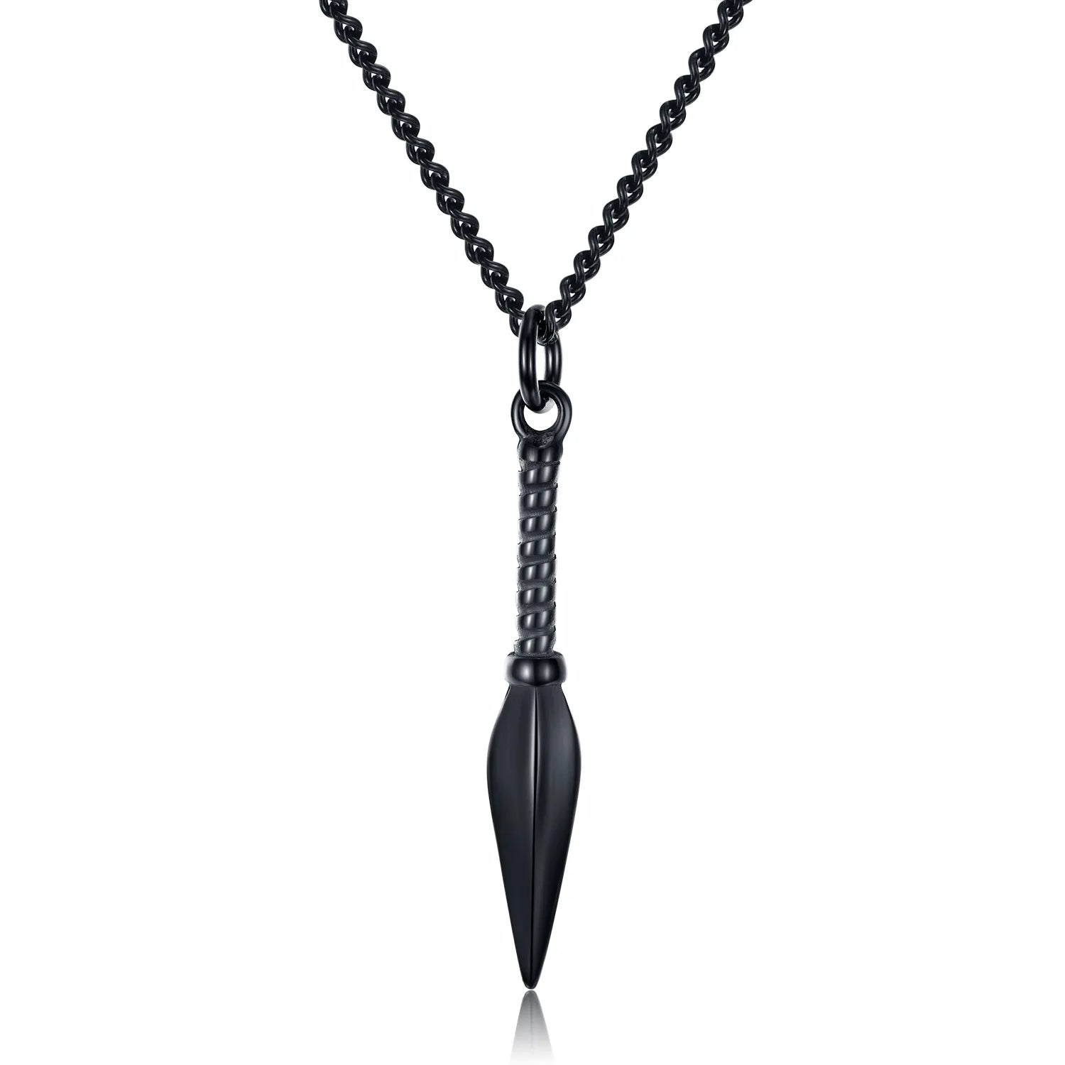 Gold Spear Pendant Necklace Box Chain Statement