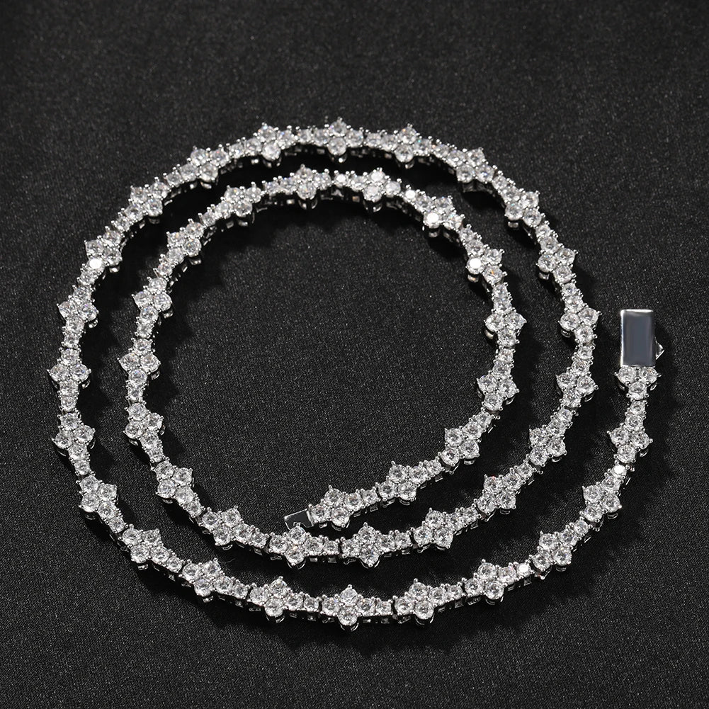 THE BLING KING Honeycomb Tennis Chain Necklace Prong Setting 5A Cubic Zirconia Choker HipHop Fashion Jewelry For Party