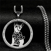 Iced Out Silver Chain French Bulldog Chihuahua