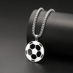 Skyrim Soccer Pendant Necklace for Men Stainless Steel Long Box Chain Fashion Cool Sports Ball Jewelry Gift Wholesale 2026
