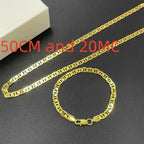 Mariner Chain Necklace Bracelet Set — Gold-Tone & Silver-Tone 6MM
