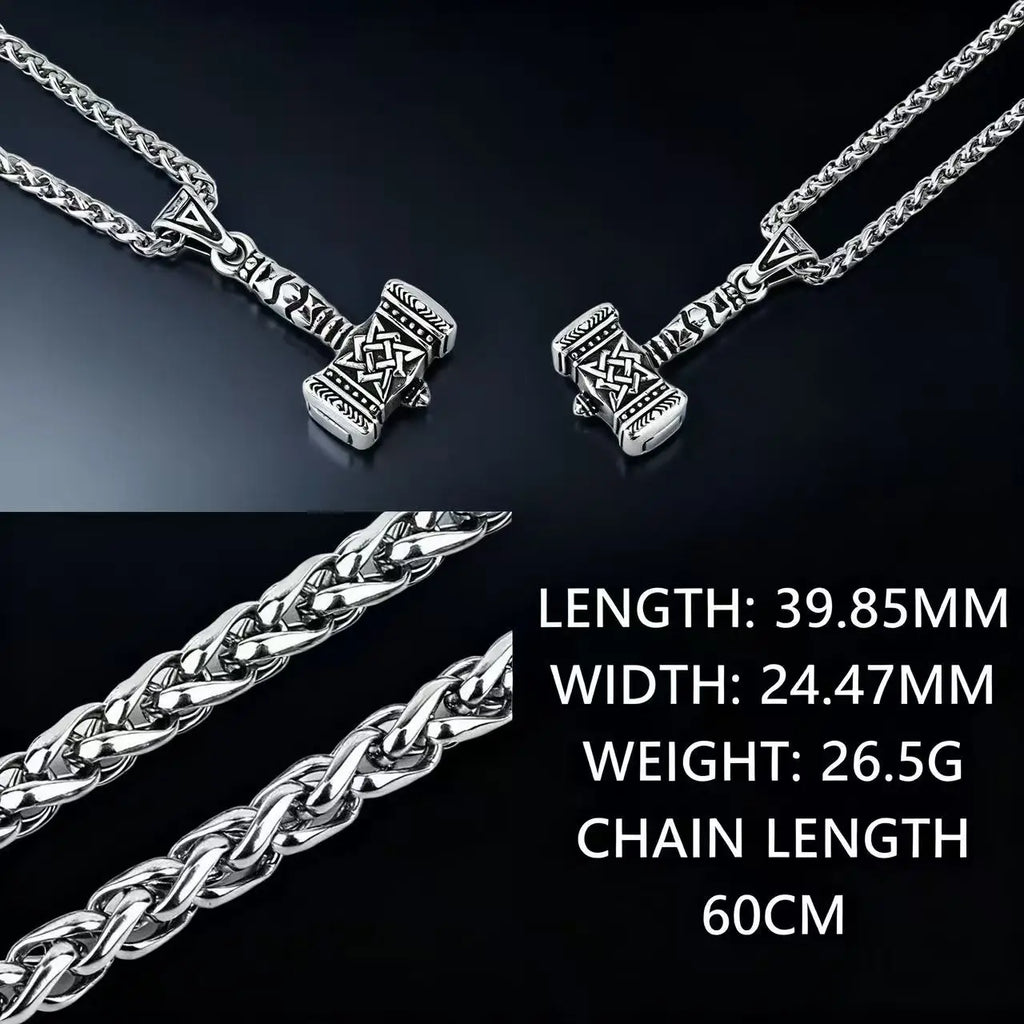 Thor Mjolnir Steel Pendant 316L Norse Mythology