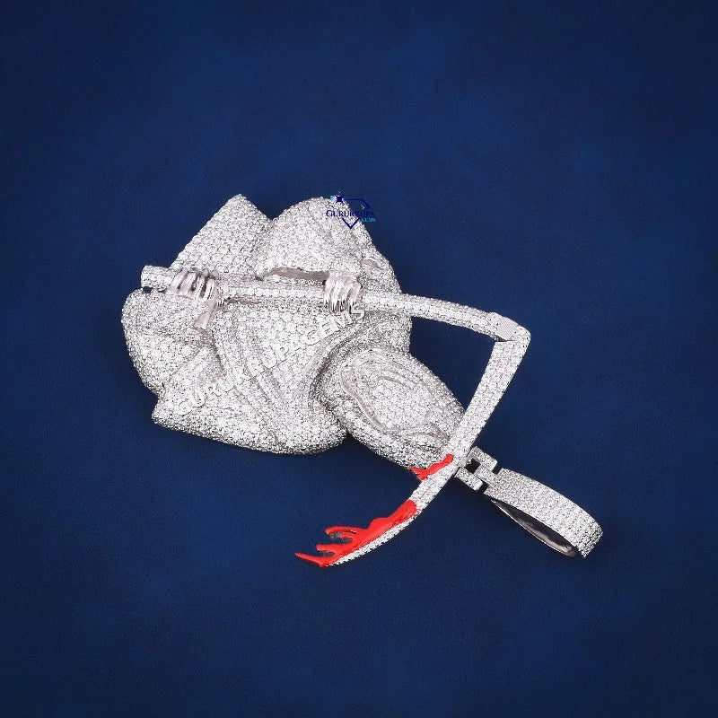 LYEE CYEE Custom Soul Collector Pendant. Iced-Out Grim Reaper with Blood-Red Detail. Your Fearless Statement. pendant