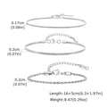 Thin Chain Bracelet Set 3pcs — Silver