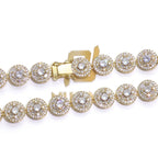 Gold Cuban Bracelet Iced Out Mixed Inlay