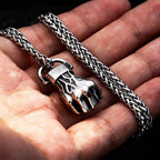 Retro Strength Fist Hand Pendant Necklace Stainless Steel Clenched Fist Hand Amulet Pendant Unisex Gothic Hip Hop