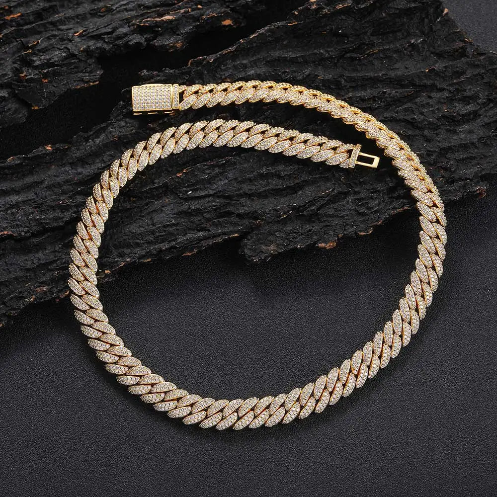 Iced Out Cuban Chain Necklace Stainless Steel 10MM