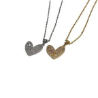 Diamond Love Collarbone Necklace — Stainless