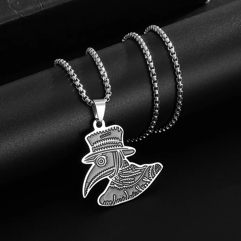 Plague Doctor Pendant Necklace — Stainless Steel