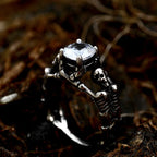 Skull Gemstone Ring — Stainless Steel