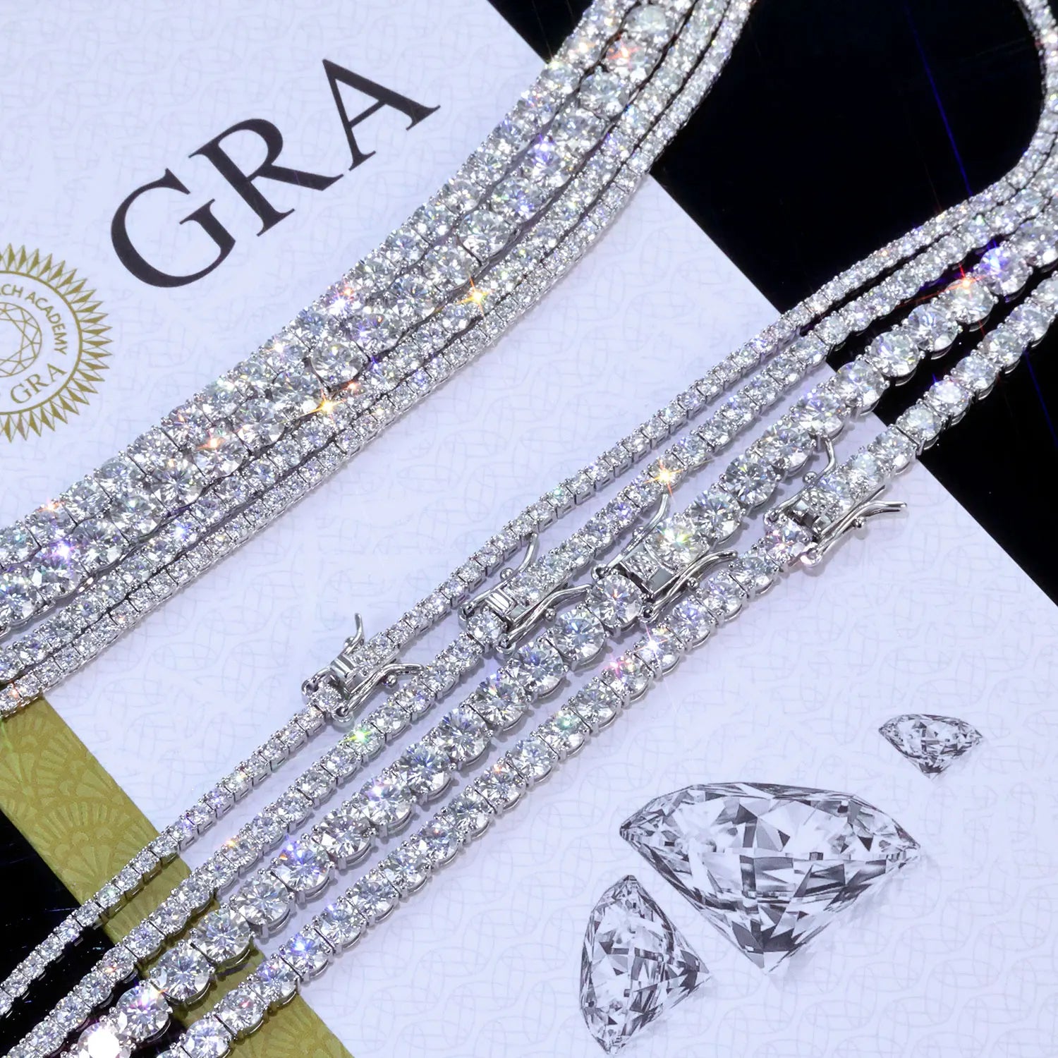 Tennis Bracelet Stainless Steel Moissanite 2/3/4/5MM
