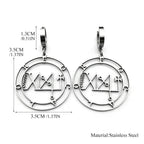 Baphomet Steel Earrings Sigeal Sigil Lucifer Satan