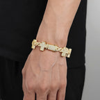 Iced Out Cross Infinity Bracelet CZ Cuban