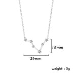 Unift Clear Zircon Zodiac Constellation Women Necklaces Star Sign Pisces Aries Taurus Pendant Fashion Horoscope Amulet Jewelry