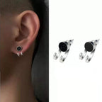 Double Claw Hook Stud Earrings with CZ Crystal for Men & Women