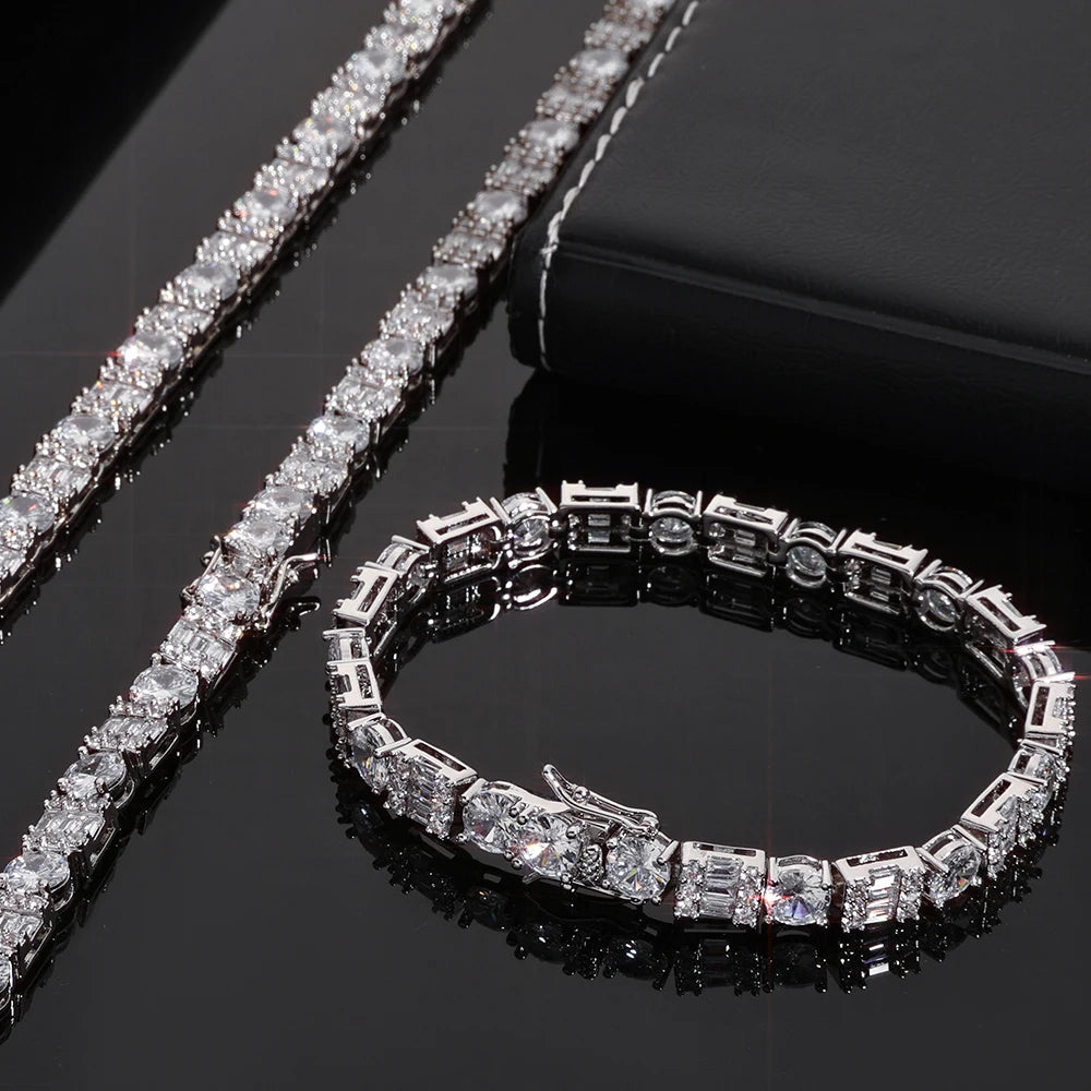 Tennis Bracelet Stainless Steel 6.5MM Mixed Cut