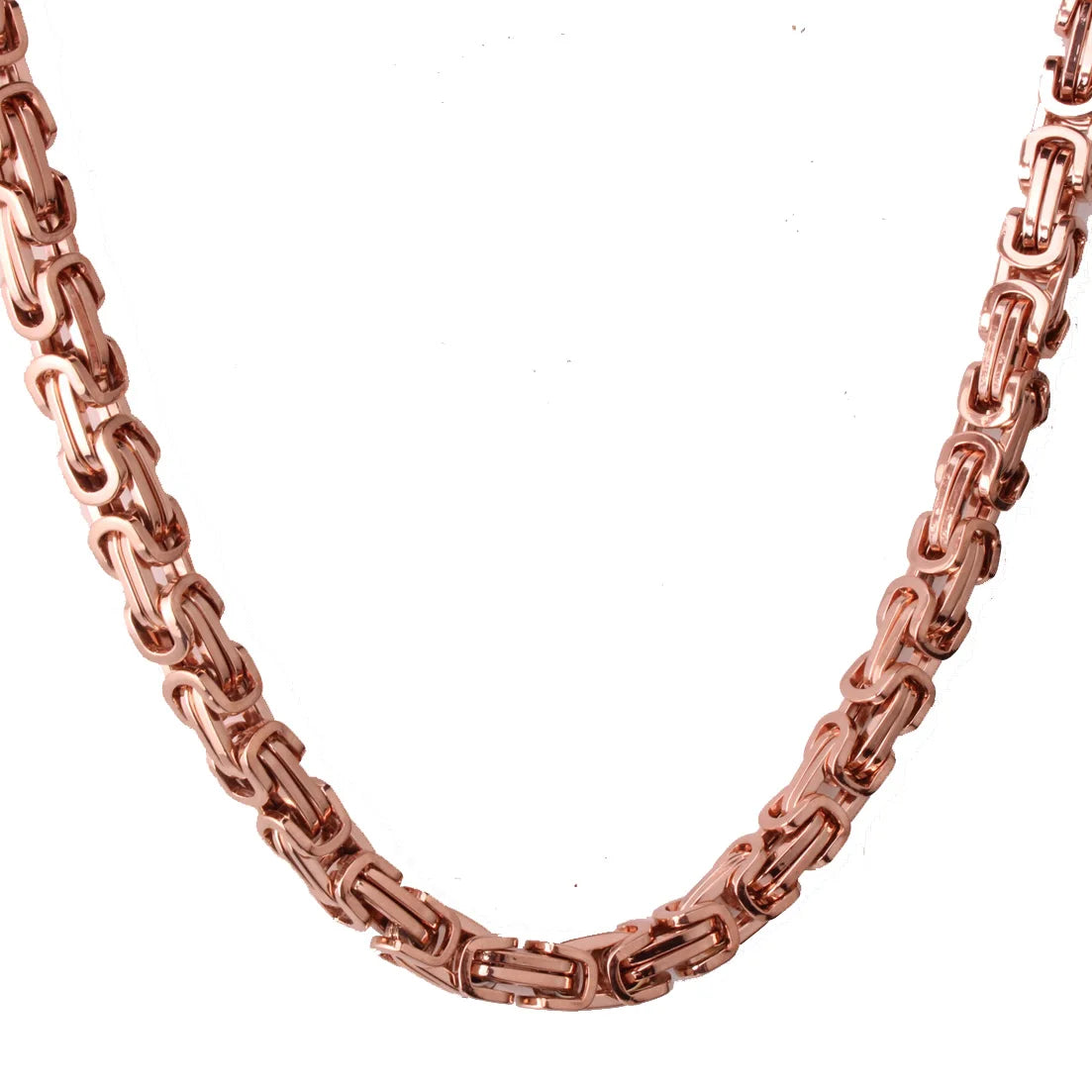 Byzantine Chain Necklace 8mm — Rose Gold