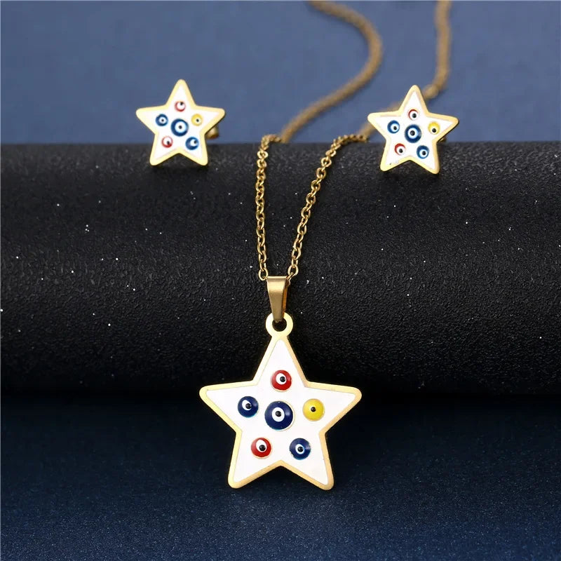 Star of David Heart Pendant Necklace — Stainless Steel