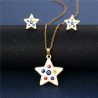 Star of David Heart Pendant Necklace — Stainless Steel