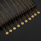 Kkjoy Stainless Steel Star Zodiac Sign Necklaces 12 Constellation Choker Pendants Necklace Aries Libra Leo Collier Birthday Gift