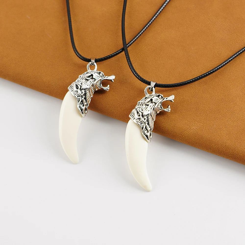 Wolf Tooth Amulet Choker Necklace