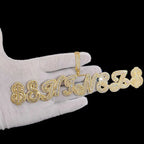 Iced Out Letter Pendant Necklace Gold