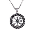 Compass Odin Steel Pendant Vintage Nordic Punk