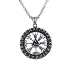 Compass Odin Steel Pendant Vintage Nordic Punk
