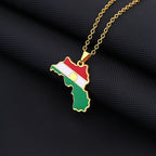 Kurdistan Map Pendant Necklace — Stainless Steel