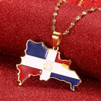 Dominican Republic Map Pendant Necklace