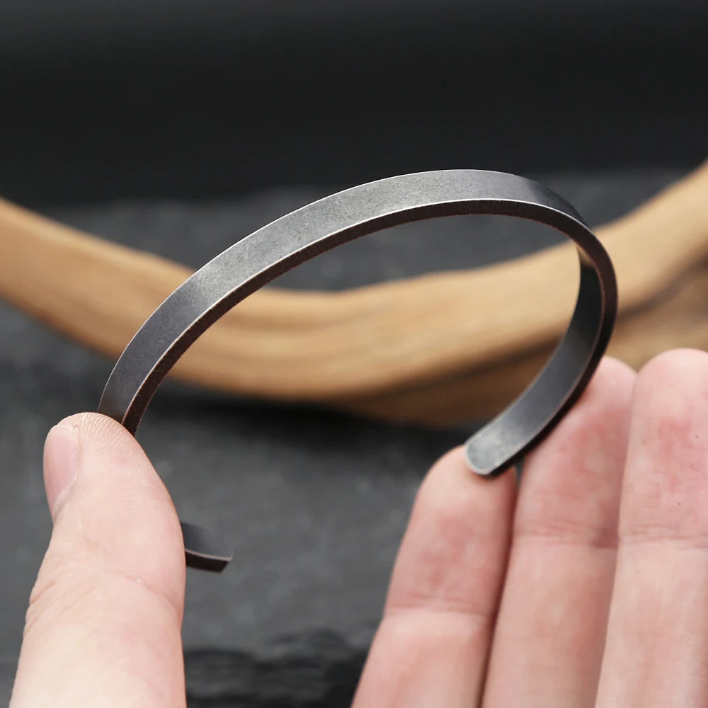 Black Cuff Bracelet — Stainless Steel