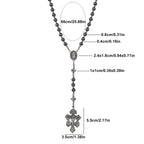 Black Hematite Cross Pendant Necklace — Zinc Alloy