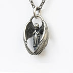 Vintage Punk Mythology Style Metal Sexy Angel Goddess Pendant Necklace for Men Women Classic Mysterious Souvenir Jewelry