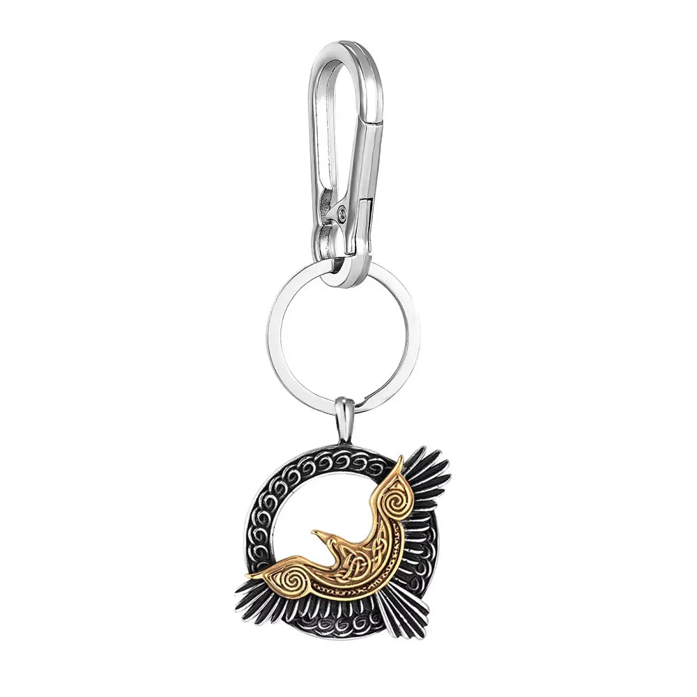 Viking Raven Nordic Amulet Pendant Necklace — Stainless Steel